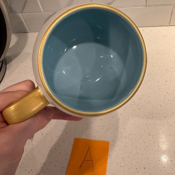 Disney Home White, Gold, Blue Whimsical Mug Mickey Mouse Ears Icon Enjoy” (A) - Picture 6 of 10